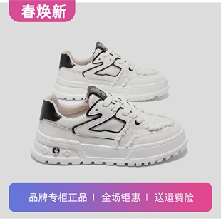 名人烟斗男鞋春季新款厚底增高板鞋透气小白鞋男士休闲鞋运动鞋