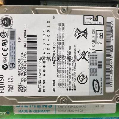 富士通/FUJITSU MHT2040AT 40G 2.5寸 4200RPM PATA 并口/IDE议价