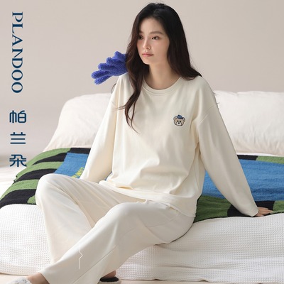 帕兰朵睡衣女士春秋季纯棉长袖