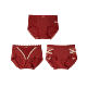 三条组合装 女士内裤 小西专享 幸运安可拉红