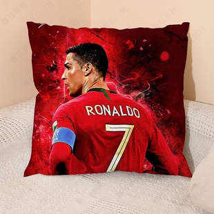C罗方形抱枕葡萄牙球星周边CR7同款靠枕头床头靠垫沙发坐垫可定制