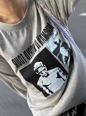 Muse Vibe*26SS王嘉尔演唱会同款灰色圆领打底衫周边长袖T恤