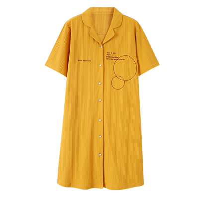 中裙开衫全棉加大码韩版女士睡衣