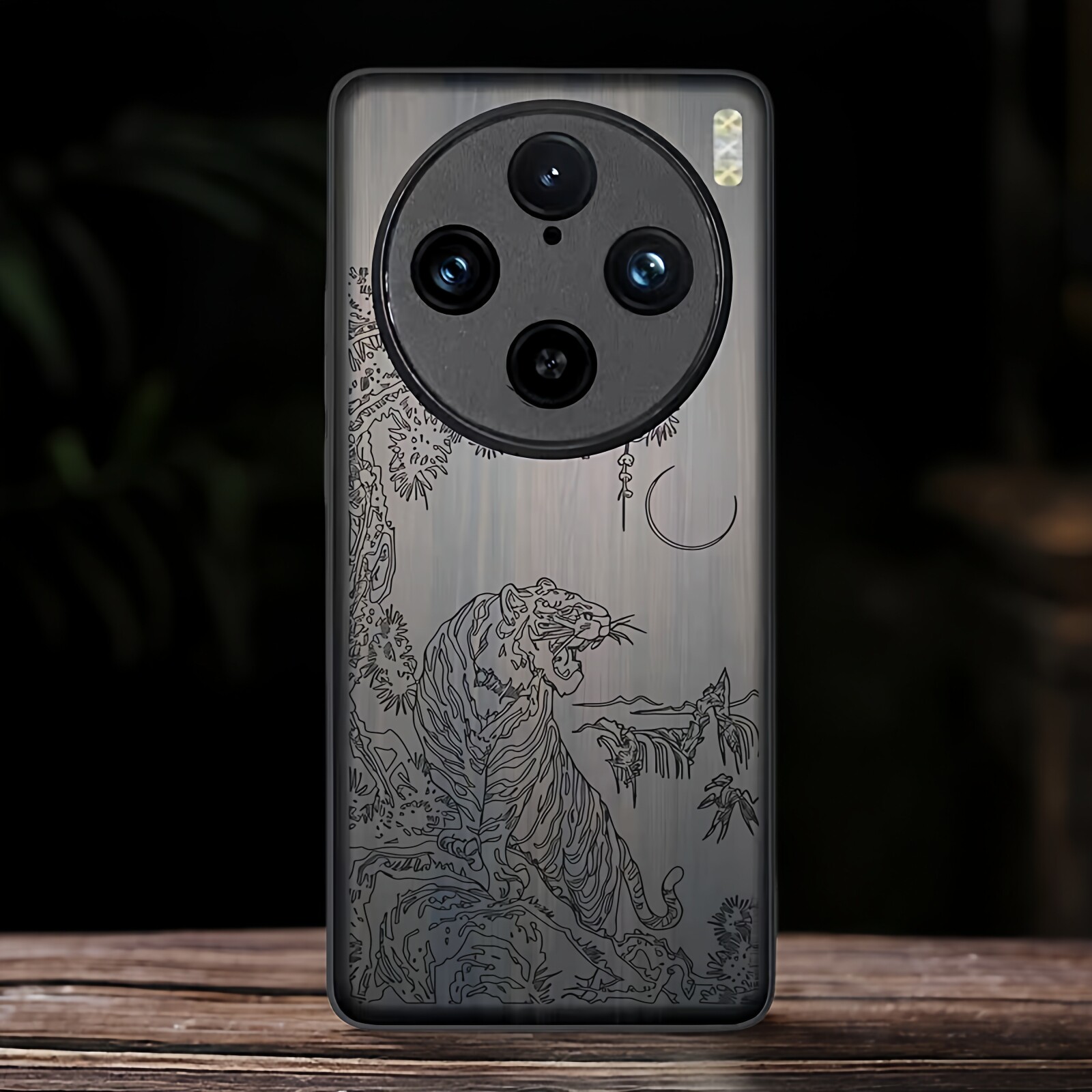 上山虎vivo X300 pro防摔手机壳x200 ultra全包保护套X200S私人定制欧美mini复古风檀木雕刻个性男女新款适用