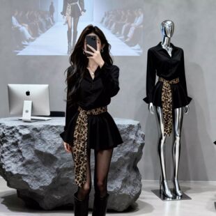 法式高级感翻领长袖衬衫连衣裙2026春季新款今年流行爆款短裙女装