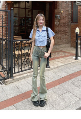 条纹短袖夏季衬衫百搭小众设计