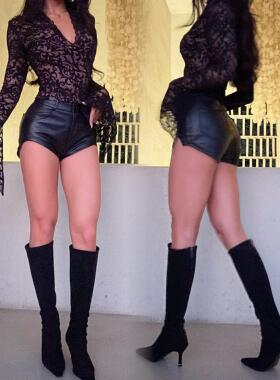 【蜜蜜家】轻扇舞 欧美辣妹性感百搭显瘦修身带丰胯垫短裤 K092