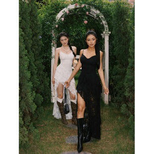 【蜜蜜家】凡尔赛舞会 欧美辣妹蕾丝轻奢性感优雅女装连衣裙 Y393