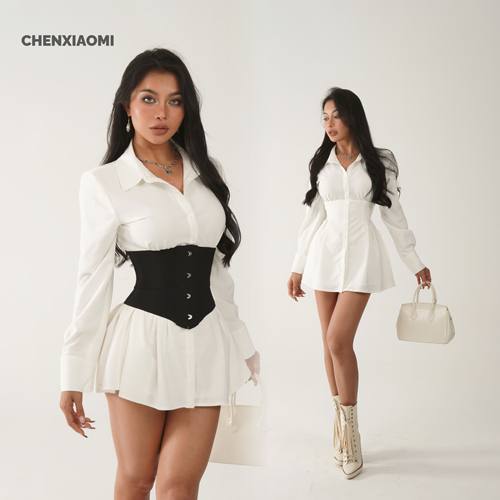 【蜜蜜家】荔枝苏打 欧美辣妹气质显瘦收腰设计感连衣裙 25/Y581