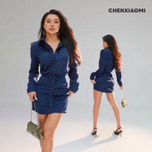 收腰休闲连衣裙短裙25 欧美辣妹气质显瘦修身 狂恋 Y767 蜜蜜家