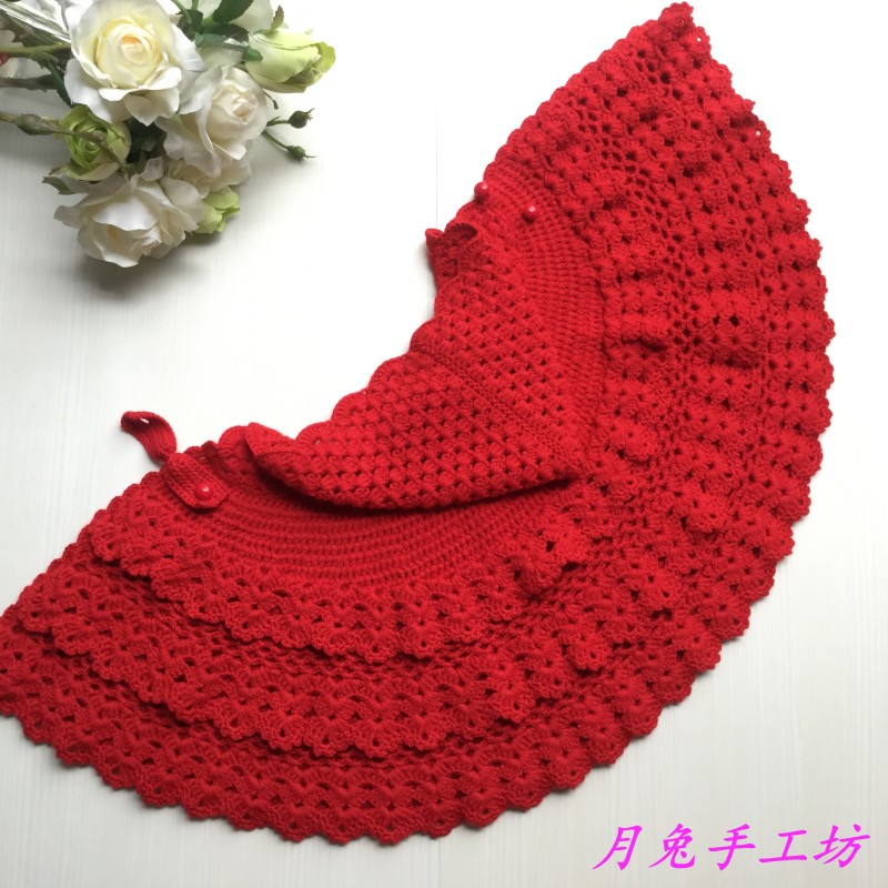 月兔手工坊羊毛线连帽披风斗篷