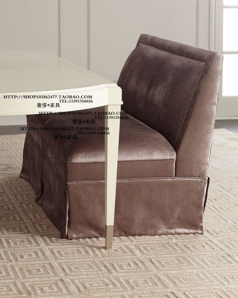 北欧美式法式风格布艺裙边双人位沙发椅咖啡厅酒店卡座影楼家具