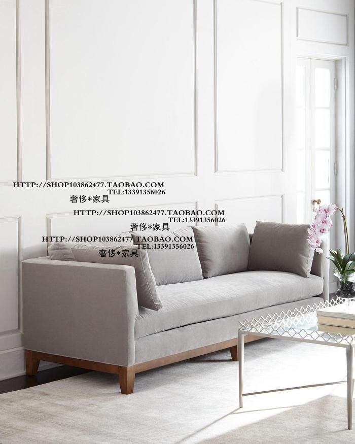 出口欧洲法式乡村风格实木布艺三人位沙发影楼样板房别墅家具定制