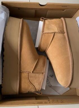 2025秋冬新款羊皮毛一体雪地靴女加绒加厚保暖厚底增高真皮短靴子