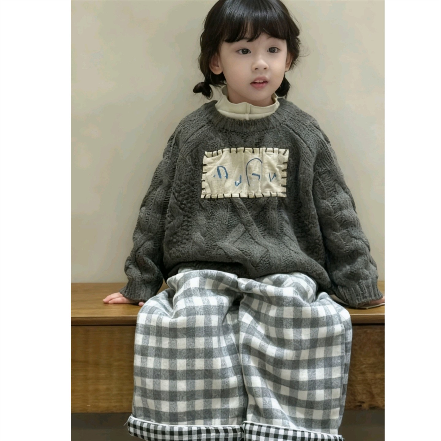 韩版童装冬季新款男女童洋气百搭休闲麻花针织衫宽松保暖套头毛衣