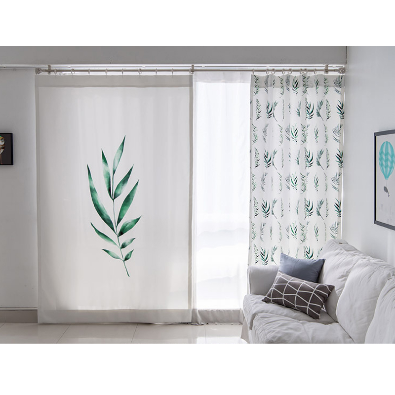 北欧风清新韩版创意植物叶子窗帘