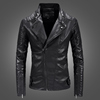 Soft leather man loose coat Self cultivation Korean Edition Trend handsome PU locomotive clothes Venom Jacket Spring and autumn season new pattern