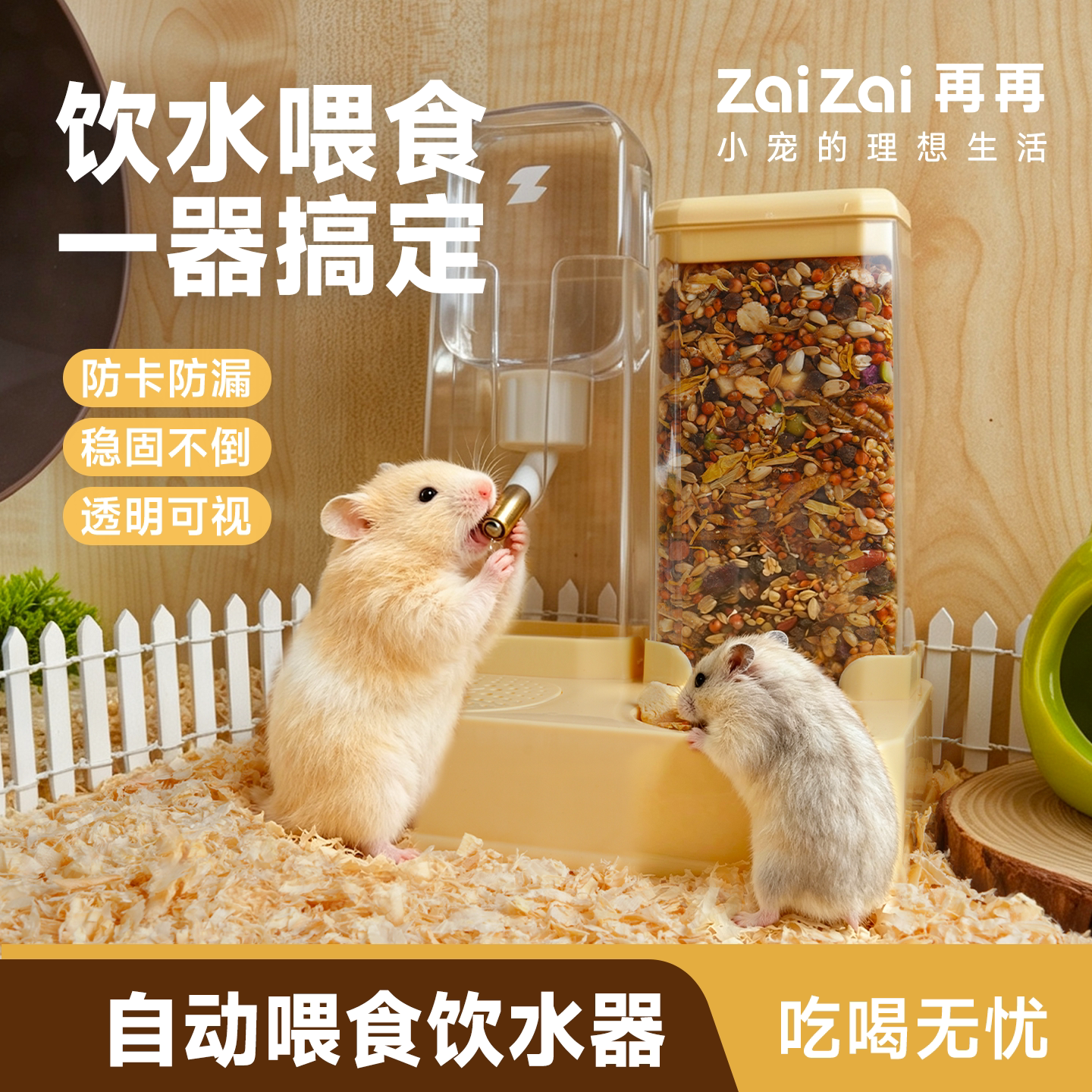 再再仓鼠二合一自动喂食饮水器图片