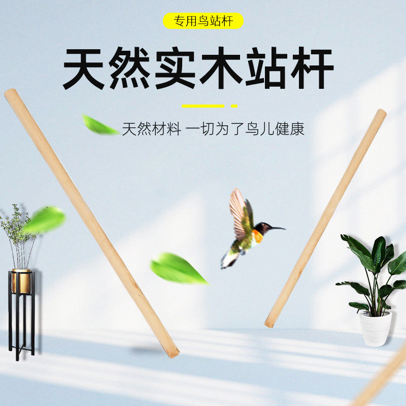 鸟笼塑料站杆木制站杆虎皮鹦鹉八哥鹩哥站杆鸟笼配件站棍长度可选