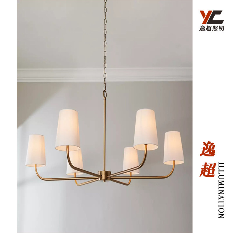 美式复古VC1:1全铜客厅吊灯餐厅卧室书房法式复古挑高设计师款灯