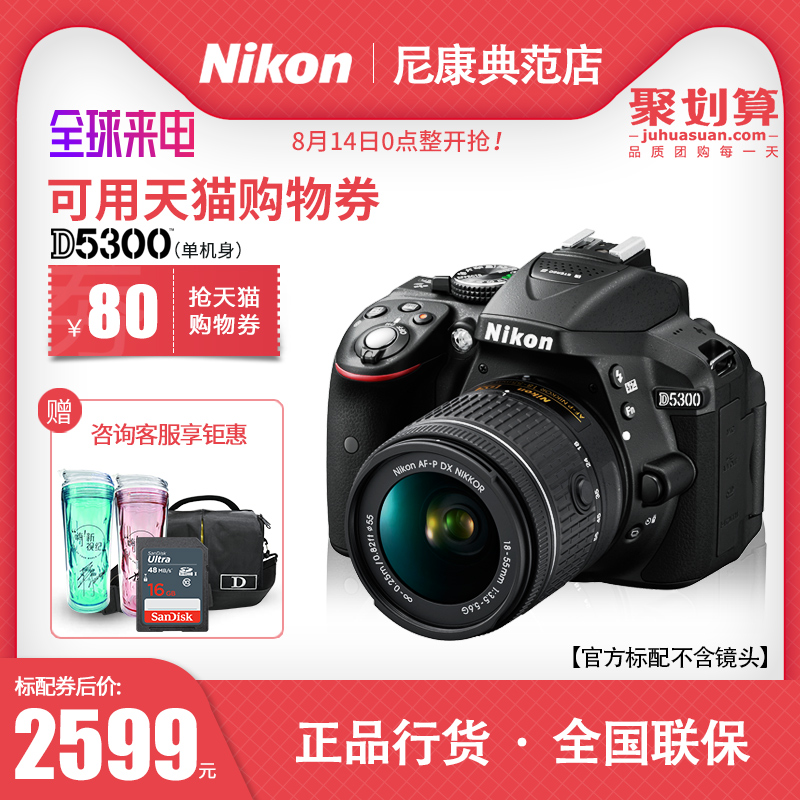 Nikon/尼康D5300套机单反相机入门级18-55/200高清数码照相机旅游