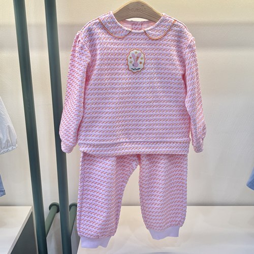 moimoln春粉格女童休闲套装