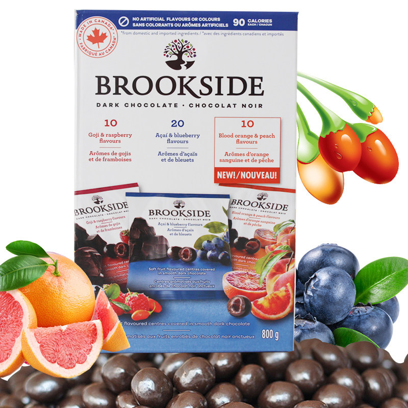 现货 加拿大brookside贝客诗软糖水果夹心黑巧克力豆蓝莓蔓越莓