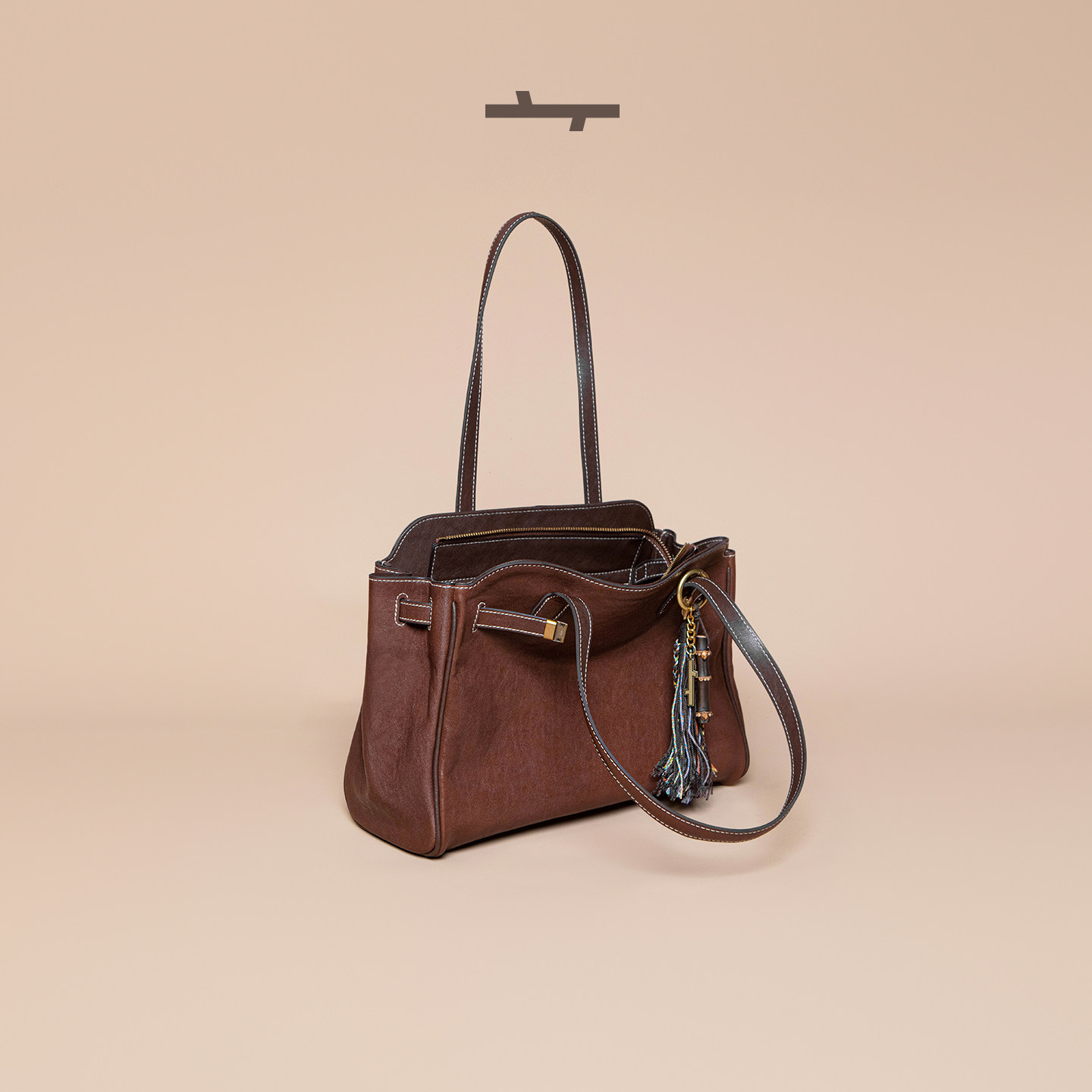 【吉娜同款】食草堂托特包头层植鞣牛皮单肩包手提包通勤包包婚包