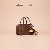 食草堂mini版 方糖保龄球包2025春夏新款 小方包头层植鞣皮波士顿包