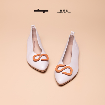 食草堂浅口单鞋女时尚百搭软底舒适女鞋配裙子通勤平底FDB2504-2