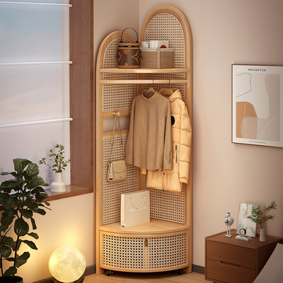 藤编转角架多功能角柜