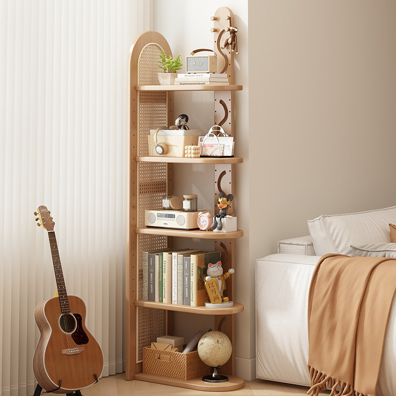 中古风转角架藤编角柜客厅收纳置物架多层储物架角落收纳架屏风,住宅家具,角柜,淘宝优惠券,粉丝福利购,淘宝优惠卷