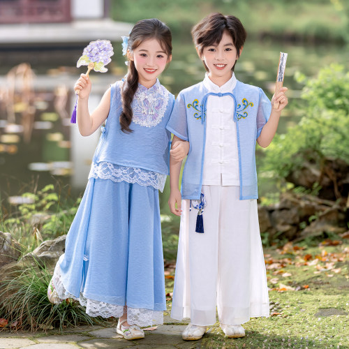 六一儿童国风汉服合唱朗诵演出服