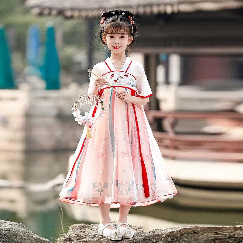 女童汉服裙子夏款儿童唐装中国风旗袍公主裙2026新款古装连衣裙