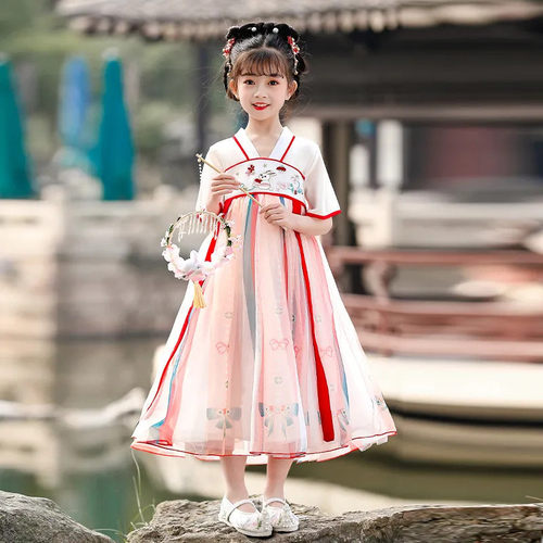 女童汉服夏季连衣裙旗袍公主裙