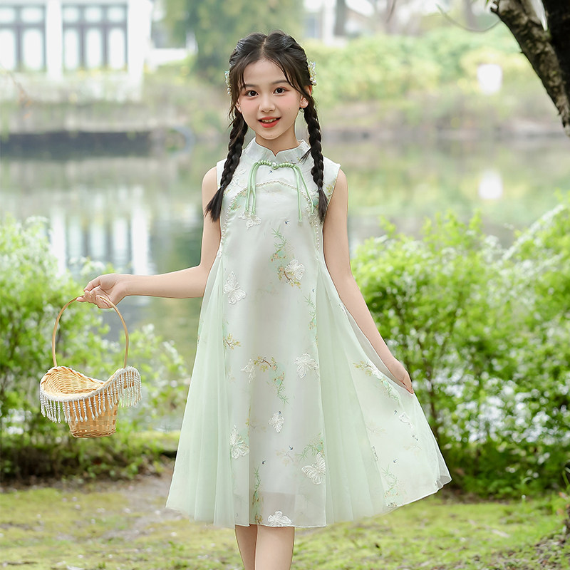 女童汉服改良旗袍裙儿童古风演出服夏装2026新款女孩新中式连衣裙
