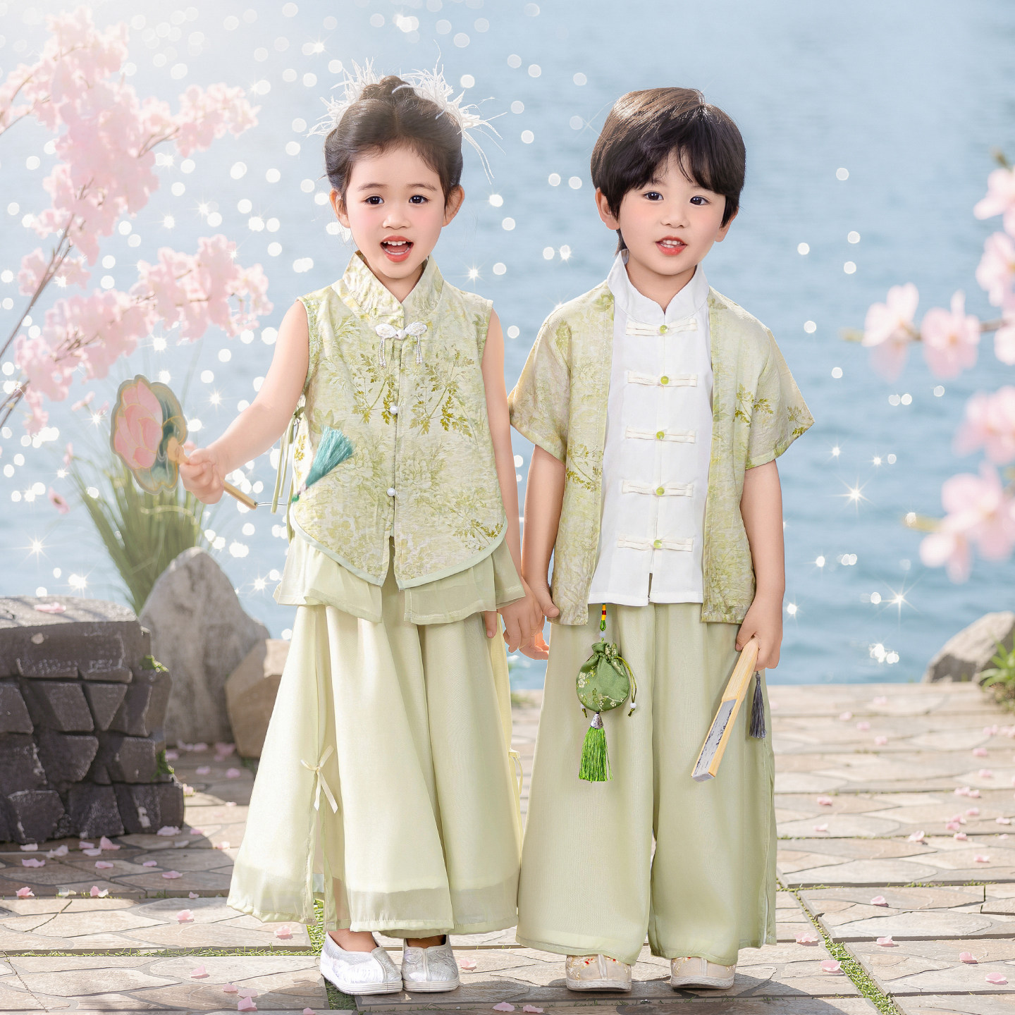 六一儿童夏装汉服朗诵合唱演出服