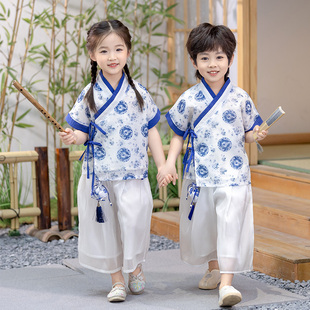 兄妹装夏装男女童儿童唐装汉服两件套宝宝幼儿园中国风表演服套装