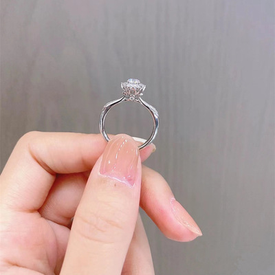 新款莫桑钻戒灿若星辰女款纯银圈星河璀璨戒指求婚订婚送女友