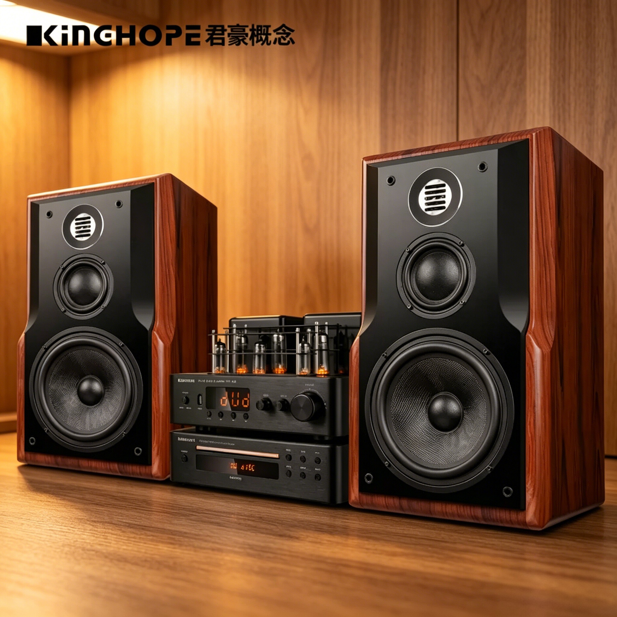 KingHope君豪概念 508发烧电子管胆机hifi音响三分频DVD组合音箱