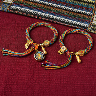 手工编织轮回手链五彩棉线手绳男女本命年红绳藏式 民族风转运手串