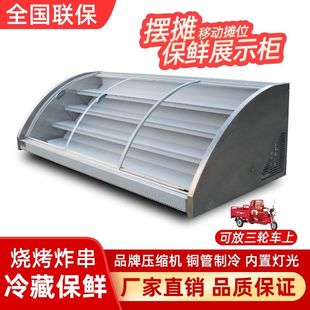 移动三轮车冷藏保鲜柜商用台式 摆摊烧烤菜品双温四五阶梯展示柜
