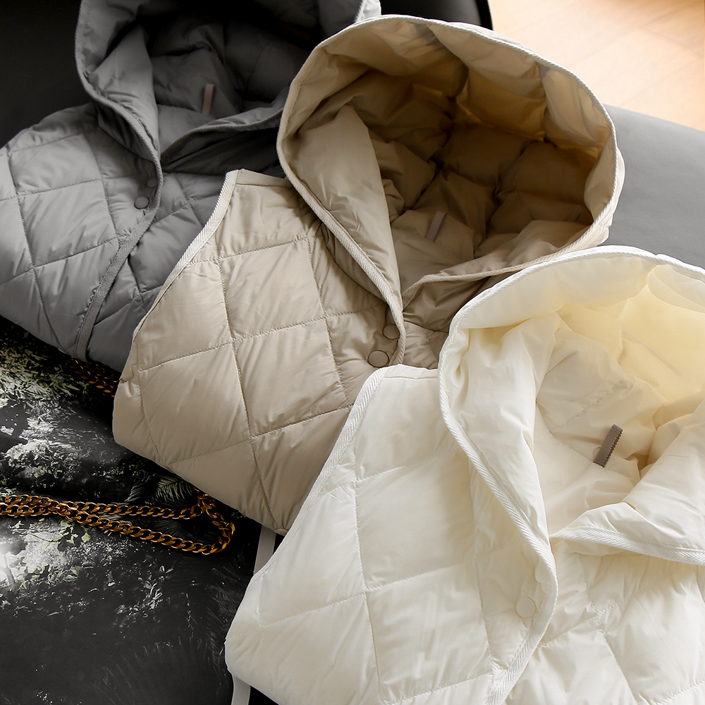 外贸出口日单轻薄菱形格羽绒马甲