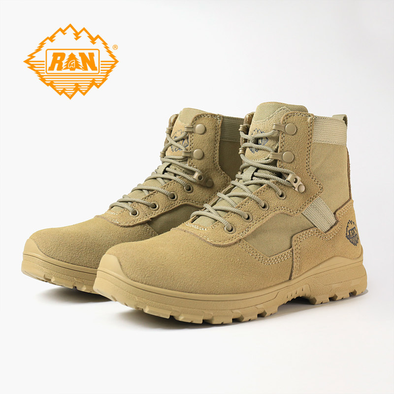 雪松户外登山鞋作战靴男士透气舒适沙漠靴真皮作训鞋牛皮徒步鞋男