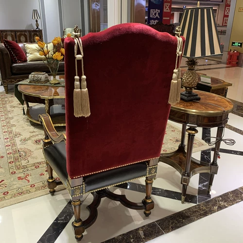 Американский стиль высокий стул Британская Лакасия Ричард Биг Мебель Клаз Король Чистый медный казуальный стул диван