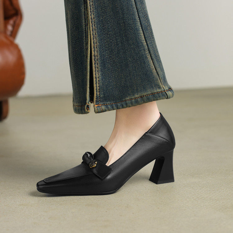6cm法式复古通勤小方头高跟单鞋2026新款女鞋百搭通勤职业小皮鞋,女鞋,深口单鞋,淘宝优惠券,粉丝福利购,淘宝优惠卷