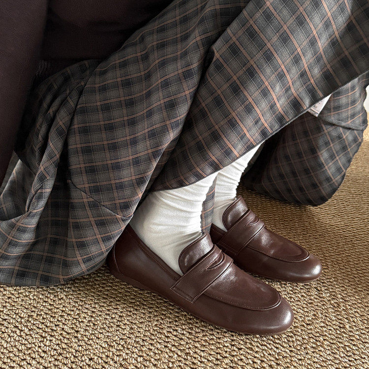 3cm英伦风圆头平底乐福鞋女2026早春新款学院风内增高棕色小皮鞋,女鞋,深口单鞋,淘宝优惠券,粉丝福利购,淘宝优惠卷