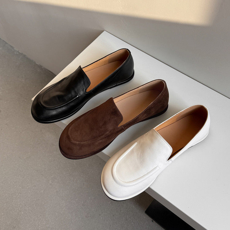 2cm复古风乐福鞋女真皮圆头平底一脚蹬百搭舒适懒人鞋深口豆豆鞋,女鞋,乐福鞋（豆豆鞋）,淘宝优惠券,粉丝福利购,淘宝优惠卷