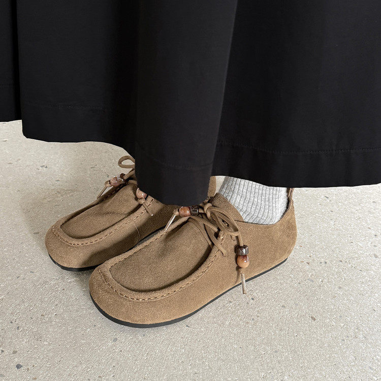 2.5cm牛反绒勃肯鞋磨砂牛皮圆头系带平底休闲鞋真皮软底乐福单鞋,女鞋,勃肯鞋/软木鞋,淘宝优惠券,粉丝福利购,淘宝优惠卷