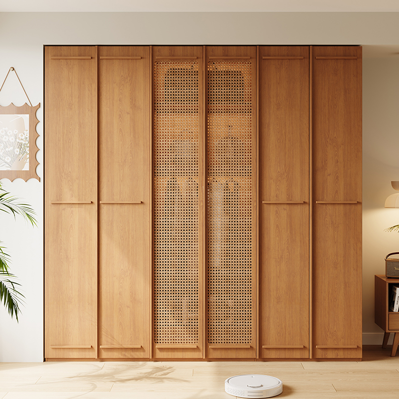 2025新款藤编实木衣柜骨格线衣橱